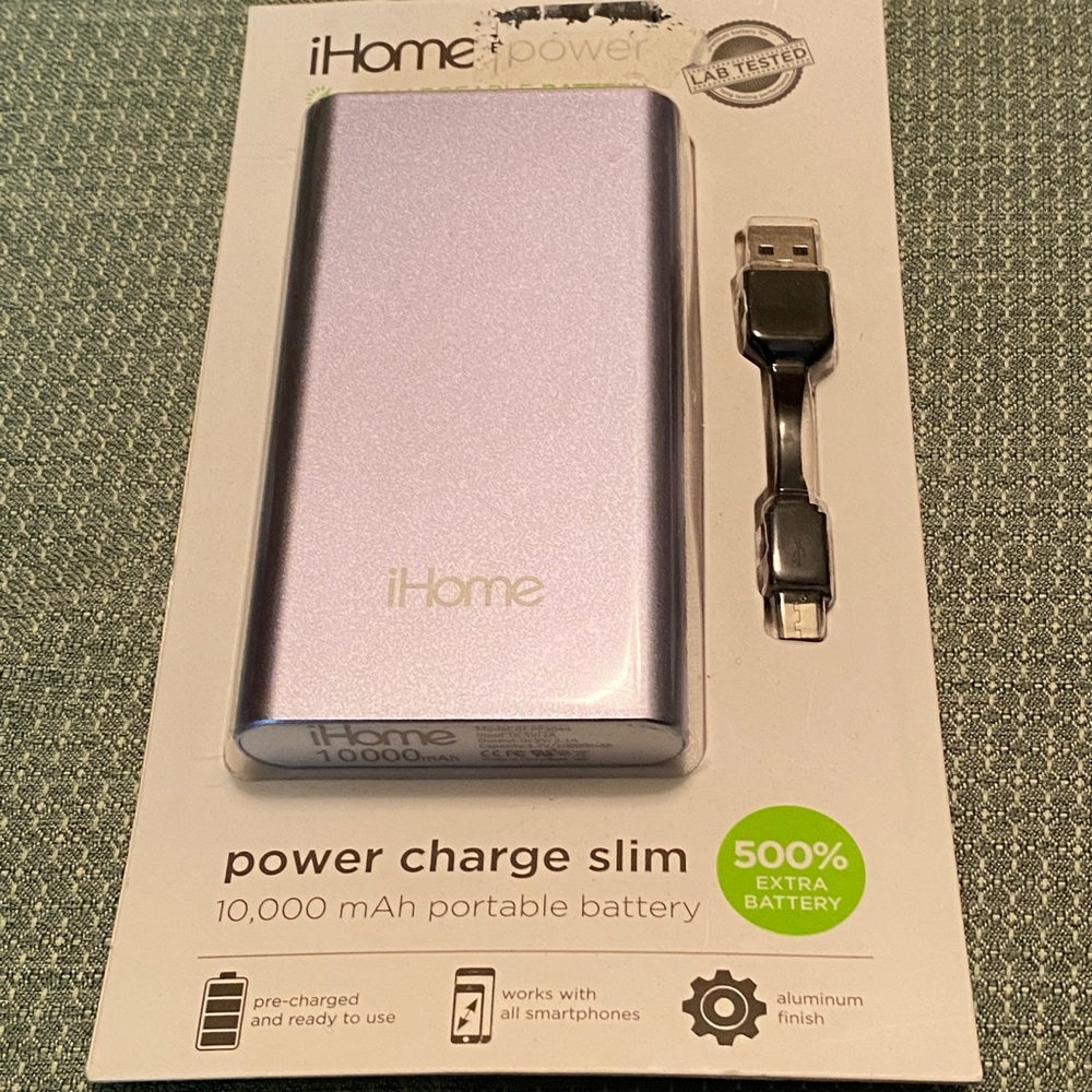 iHome Power Slim 10000mAh Rechargeable Battery NWT